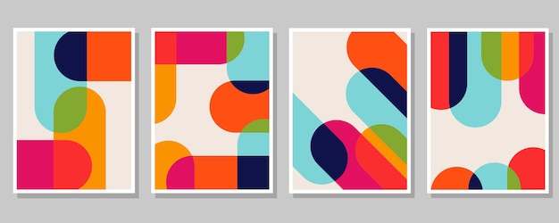 Círculo abstracto del vector del fondo del modelo geométrico de la Bauhaus
