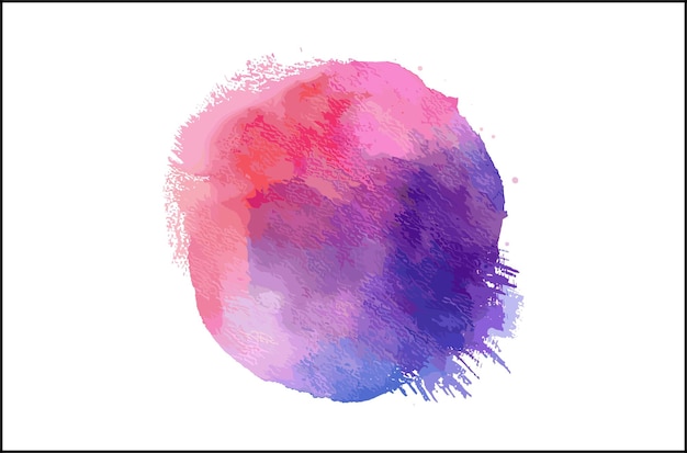 El círculo de acuarelas rosa y azul