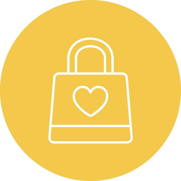 un círculo amarillo con una cerradura de corazón en él