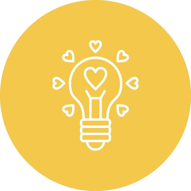 un círculo amarillo con corazones y corazones a su alrededor