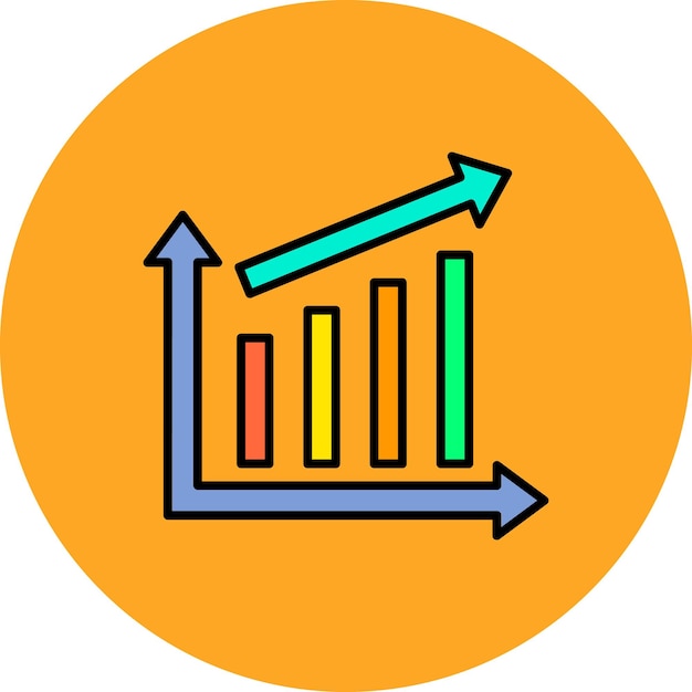 un círculo amarillo con un diagrama que dice gráfico
