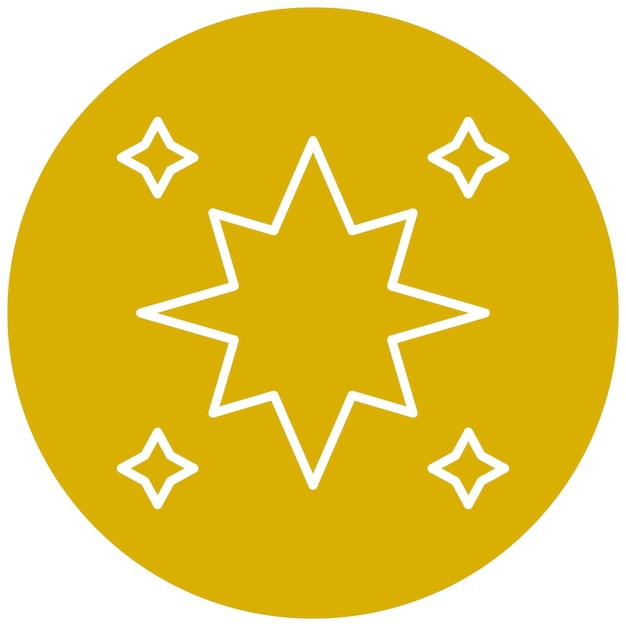 un círculo amarillo con la palabra estrella en él