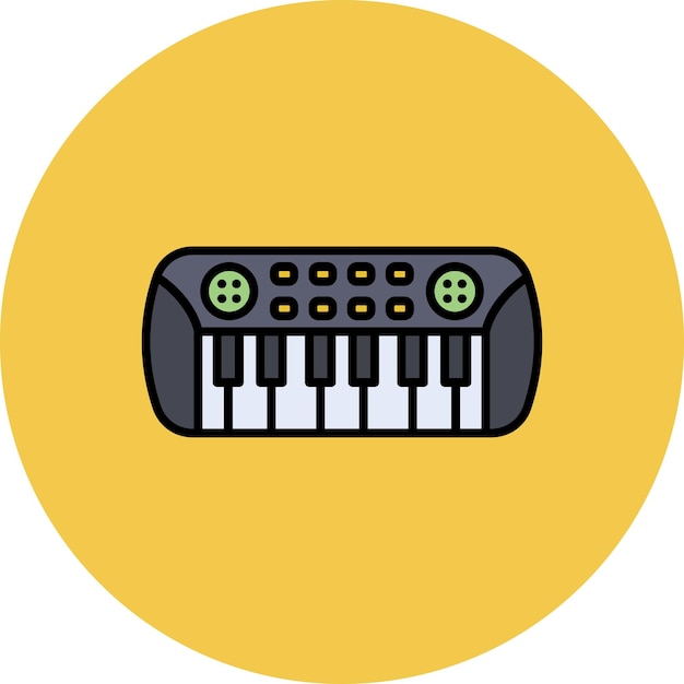 un círculo amarillo con las palabras teclado en él