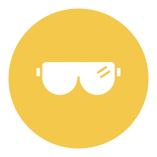 un círculo amarillo con un par de gafas en él