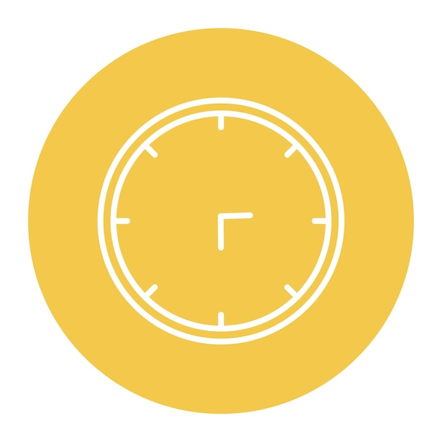 un círculo amarillo con un reloj en él que dice quot tiempo quot