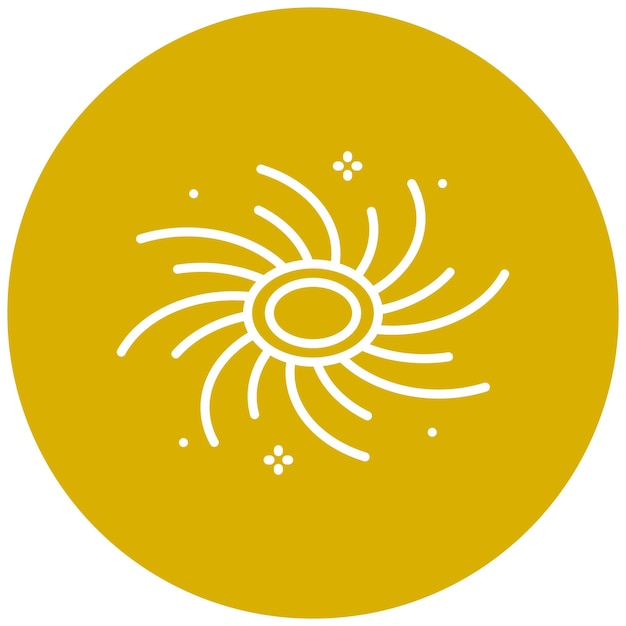 un círculo amarillo con el sol en él
