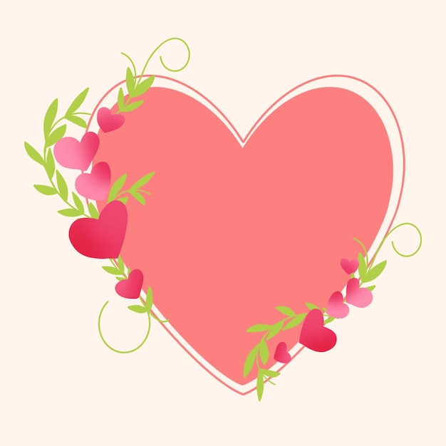 Vector círculo de amor marco floral fondo día de san valentín