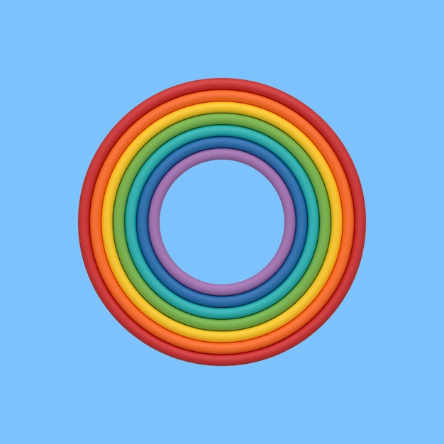 Vector círculo del arco iris del vector 3d