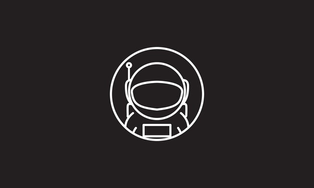 Círculo astronauta líneas logo símbolo vector icono ilustración diseño gráfico