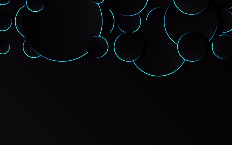 Vector círculo azul abstracto sobre tecnología de fondo negro