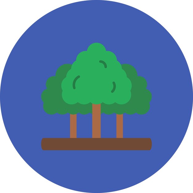un círculo azul con un árbol en el medio