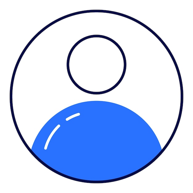 Un círculo azul y blanco con un círculo azul en el medio.