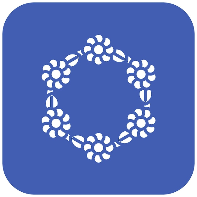 un círculo azul y blanco con un fondo azul con burbujas blancas