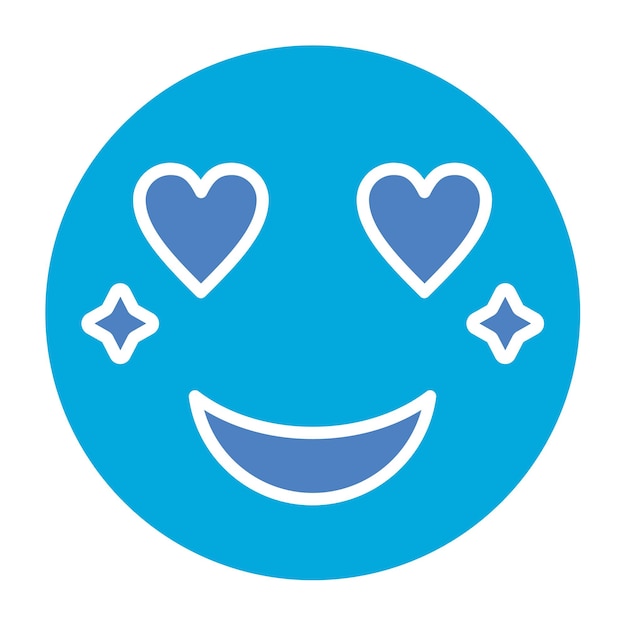 un círculo azul con corazones y un fondo azul