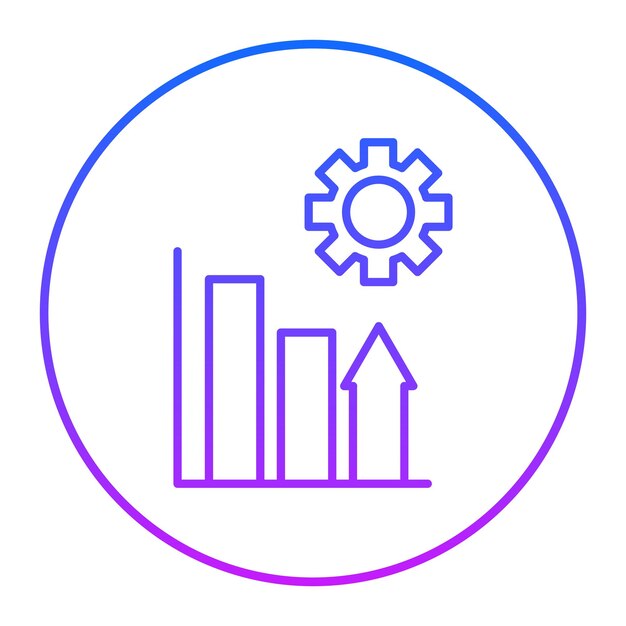 un círculo azul con un diagrama y un diagrama de un gráfico