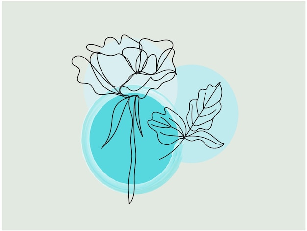 un círculo azul con dos rosas en él
