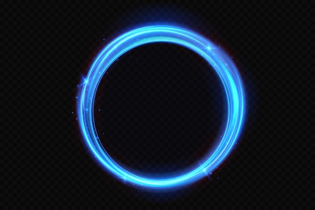 círculo azul con efectos brillantes. efecto de luz. Vector