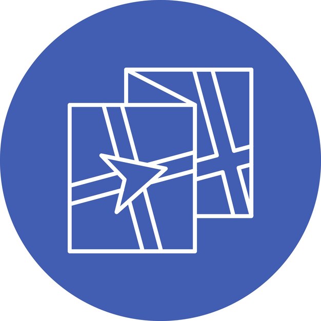 un círculo azul con una estrella en él