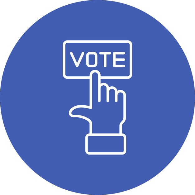 un círculo azul con un fondo blanco que dice votar