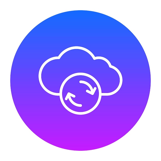 un círculo azul con una nube y una imagen de una nube con una cara en ella