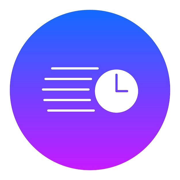 un círculo azul y rosa con un círculo azul y púrpura con un reloj en él