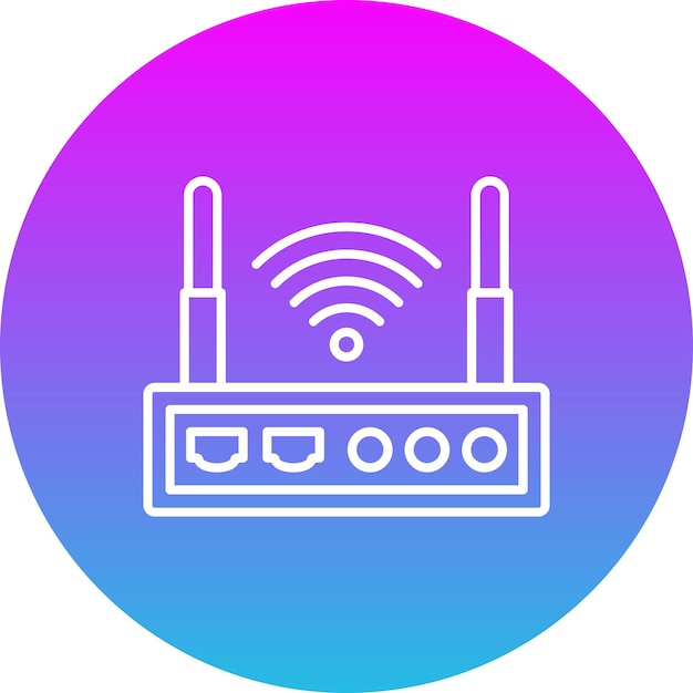 Vector un círculo azul y rosa con un círculo blue y rosa con una wifi en él