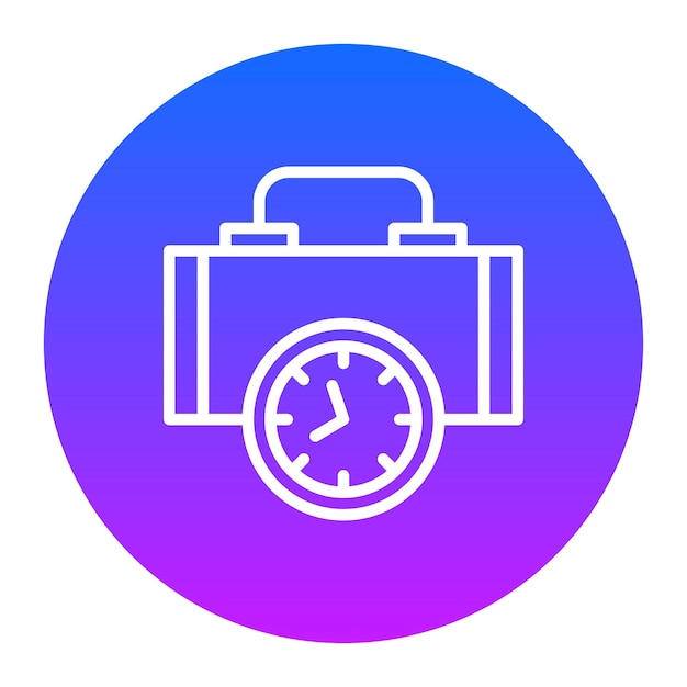 un círculo azul y rosa con un reloj en él