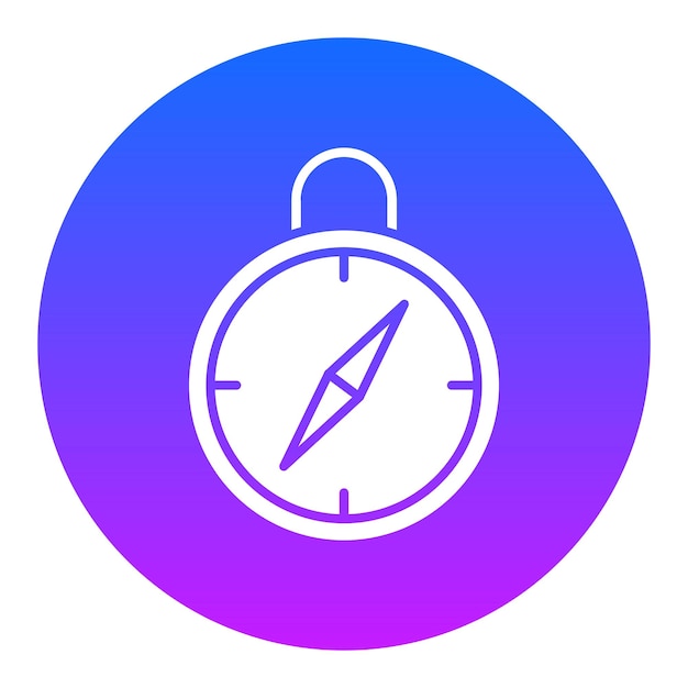 un círculo azul y rosa con un reloj y un fondo azul
