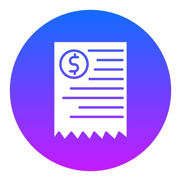 un círculo azul y rosa con un signo de dólar en él