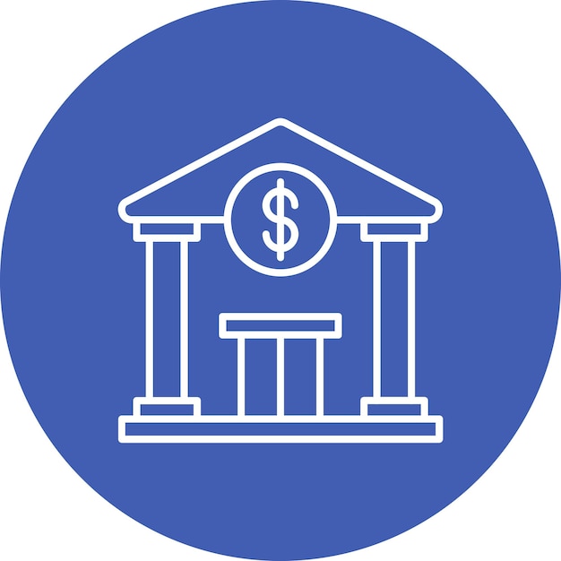 un círculo azul con un signo de dólar en él que dice dólar