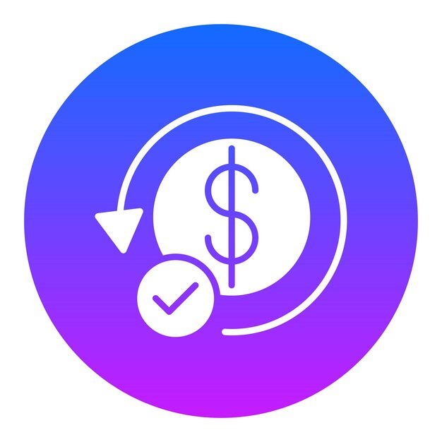 un círculo azul con un signo de dólar en el medio