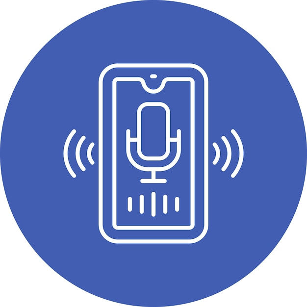Un círculo azul con un teléfono en él y un círculo azul alrededor de la parte inferior