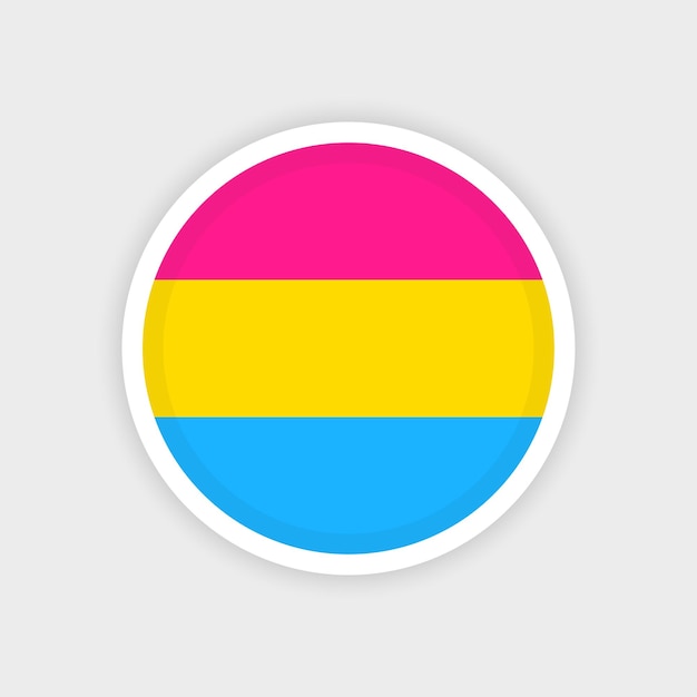 Círculo bandera pansexual con fondo blanco.