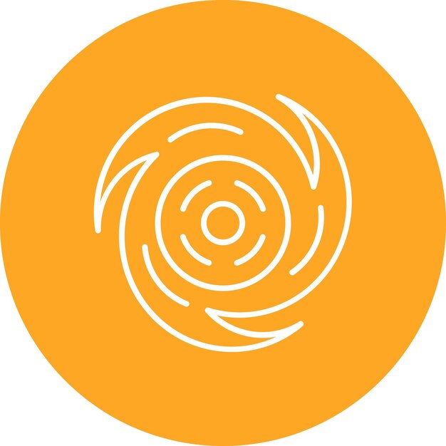 un círculo blanco con una espiral en el medio