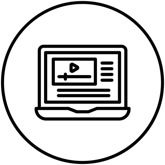 un círculo blanco con una imagen de una cámara web en él