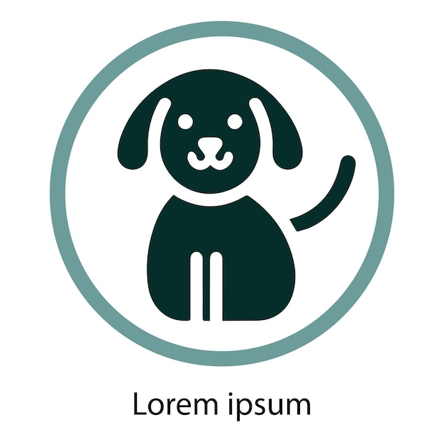un círculo blanco con una imagen de un perro y la palabra " lg " en él