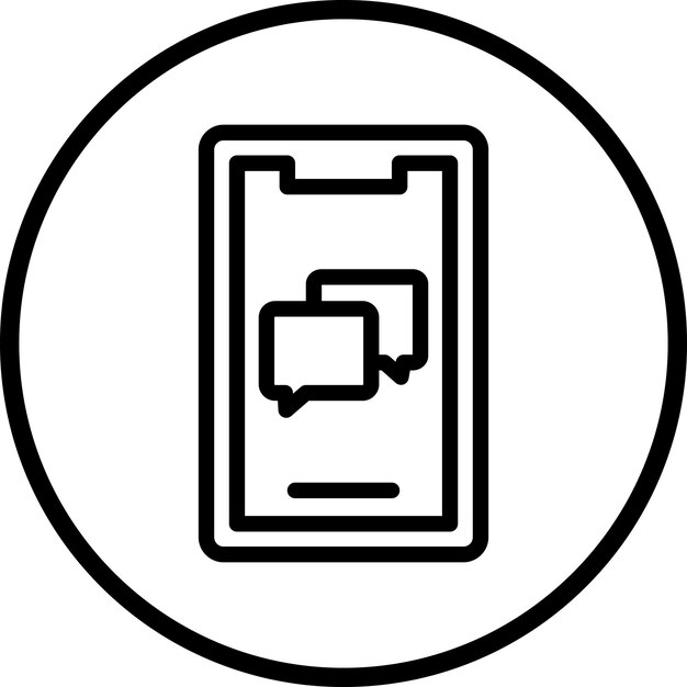 un círculo blanco con una imagen de un teléfono celular en él