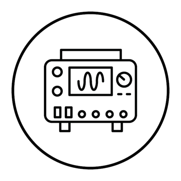 un círculo blanco con un logotipo en blanco y negro que dice m