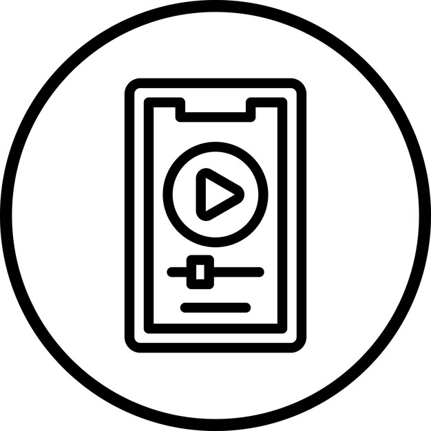un círculo blanco con un logotipo en blanco y negro que dice video