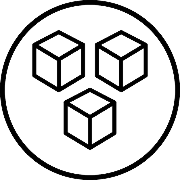 un círculo blanco y negro con cajas en él