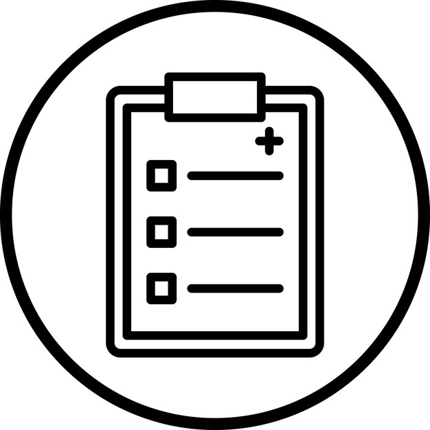 un círculo blanco y negro con un diagrama de un documento en el medio