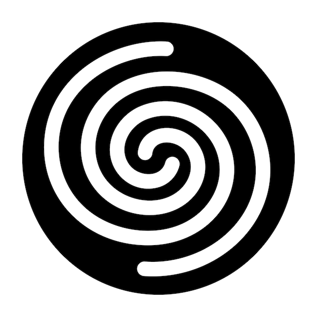 un círculo blanco y negro con una espiral en el medio