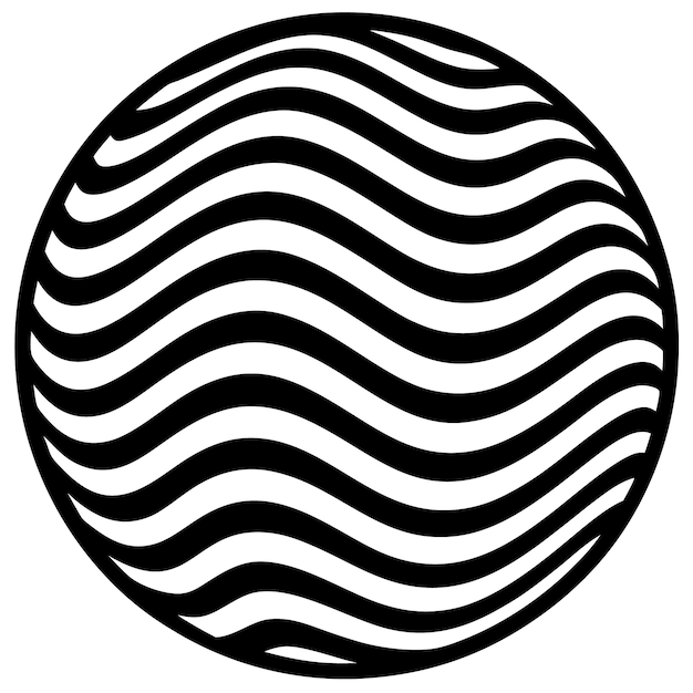 un círculo blanco y negro con un fondo blanco con un patrón blanco y negro