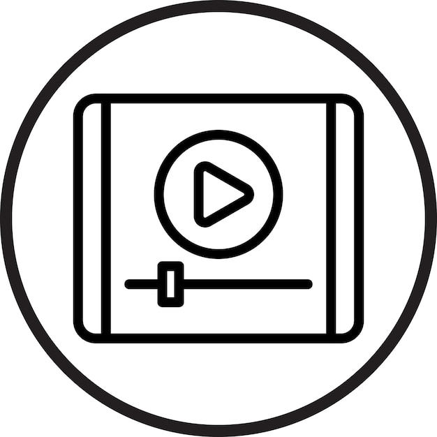 un círculo blanco y negro con un logotipo blanco que dice video