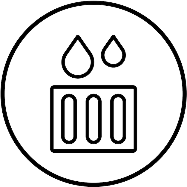 un círculo blanco y negro con las palabras agua en él