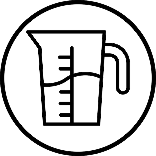 un círculo blanco y negro con una taza en él