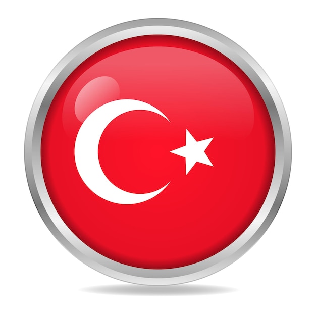 Círculo de botón degradado de bandera de Turquía