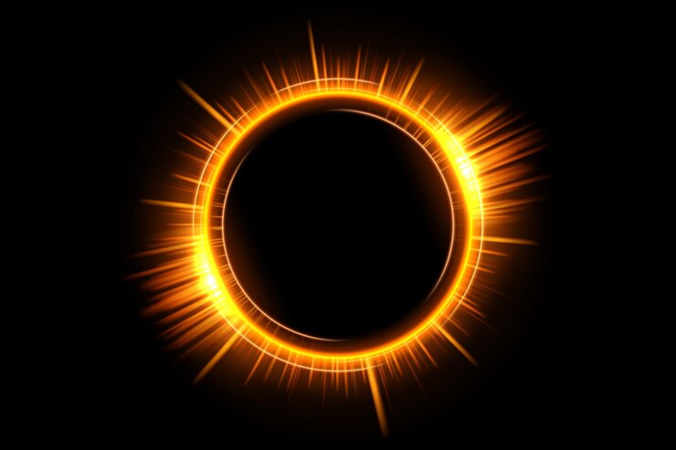 Vector círculo brillante de oro elegante anillo de luz iluminado sobre fondo oscuro ilustración vectorial
