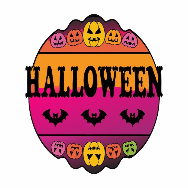 un círculo con una calabaza en él que dice Halloween