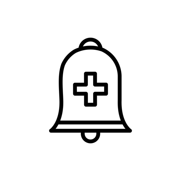Círculo de campana de vaca más icono aislado en fondo blanco